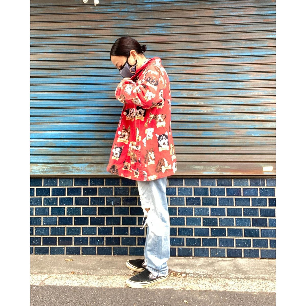 ❤超貴重 Nick＆Nora フラミンゴ 総柄 フランネル パジャマシャツ XL 00's Nick&Nora Flannel Pajama Shirt 00年代 ニックアンドノラ