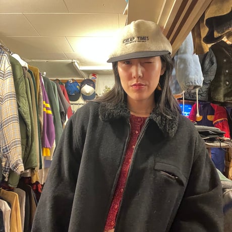 [USED]ボア襟 BLACK WOOL コート　JKT