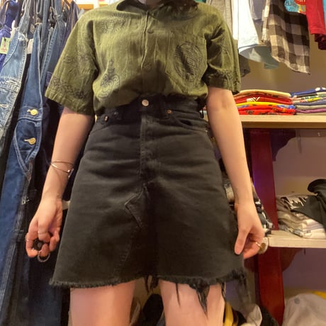 [USED] ふさふさ♡Levi's 501  BLACKDENIM SKIRT
