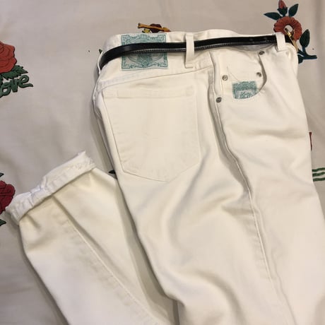 [USED] Euro  80's WHITE DENIM BANANA PANTS