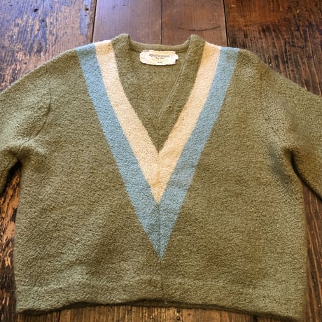 [USED] vintage ちび丈3色Vニット