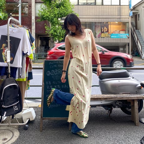 [USED] クリームイエロー🌼お花柄OP🌷