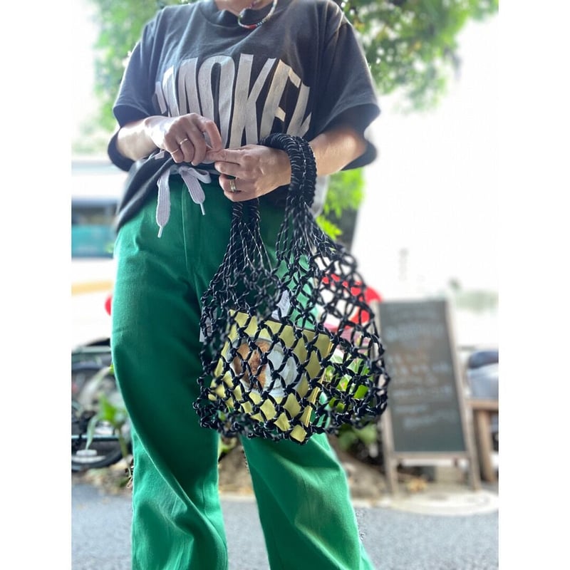 うだい様　オーダー　ニットバッグ　パラコード USED] パラコード編みBAG 🖤 | garden730