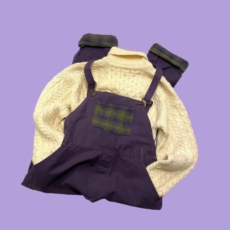 [USED] パッチワーク🍇オーバーオール