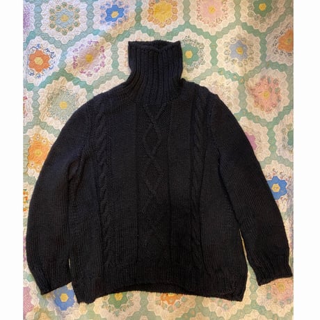 [USED] BLACK タートルニット