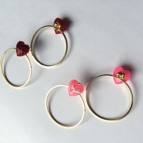 [BENICOTOY] miniハートRINGピアス