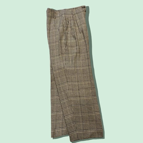 [USED] vintage シルク混 タックパンツ