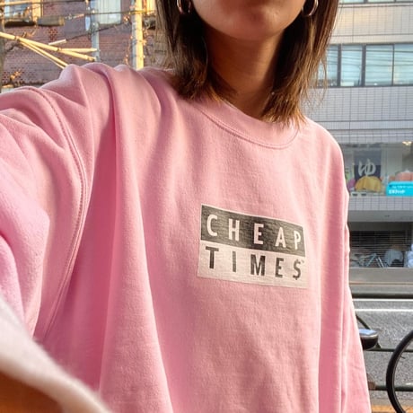 [CHEAP TIME$] "YING YANG" CREW SWEAT PINK