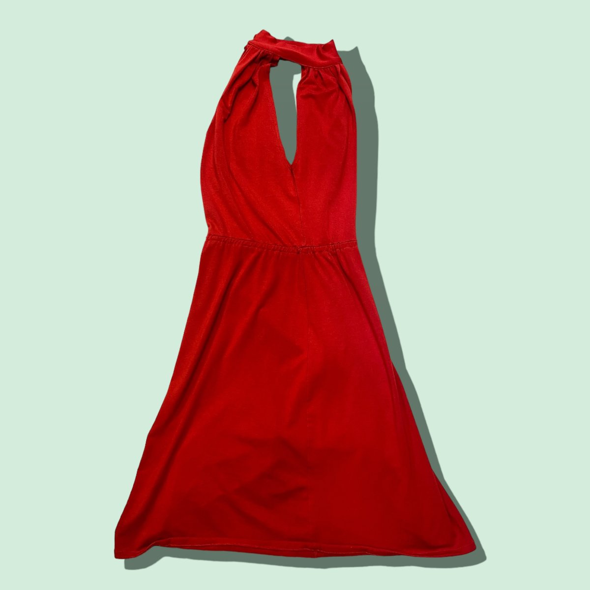 ヴィヴィアンらしさ全開♡ホルターネック ワンピース／チェック柄／白×紺×赤 胸元開き チェック柄スカート ハイウエストショートワンピース