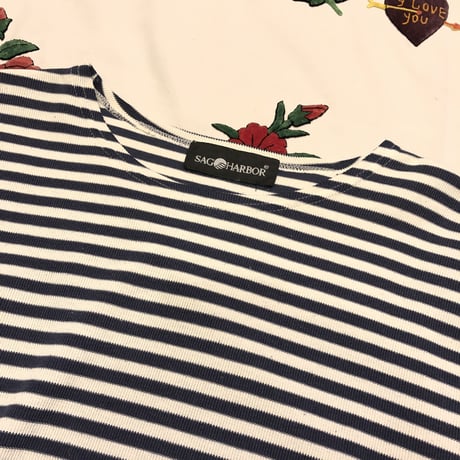 [USED]  SAG HARBOR ボーダー リブTOPS