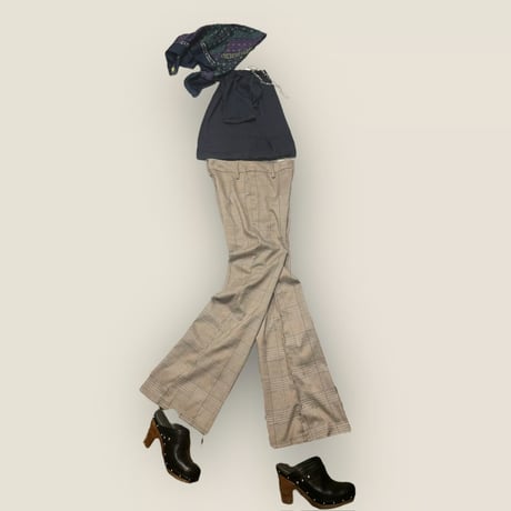 [USED] ストレッチ 千鳥柄 フレアPANTS