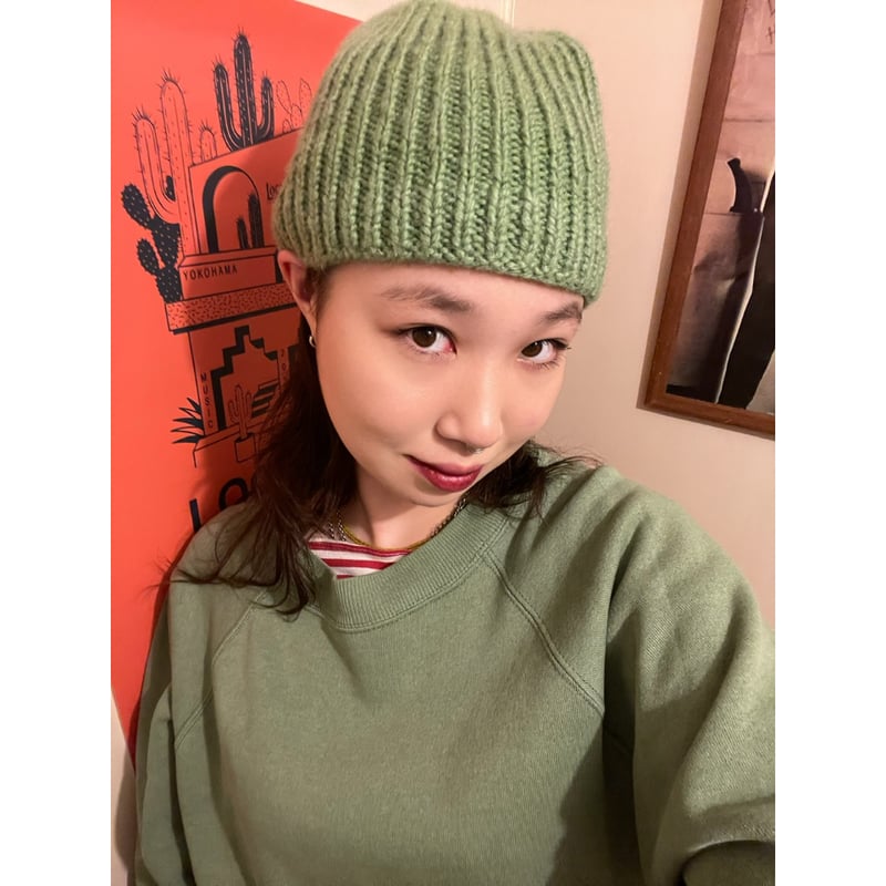 古代帽　テトロン無地　冬合用　 約53cm USED] ponpon‼︎ニット帽 | garden730