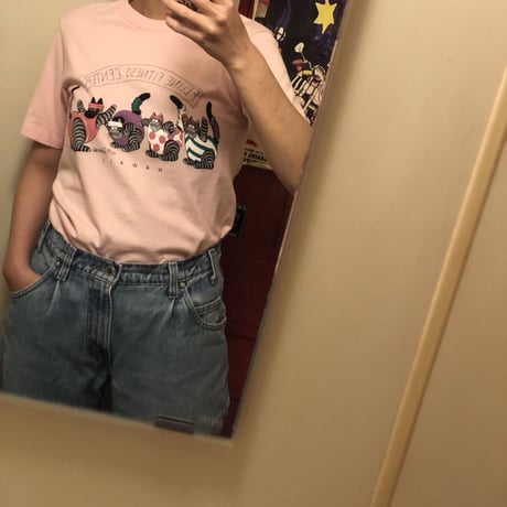 [USED] ネコちゃんフィットネスセンター　プリントTee