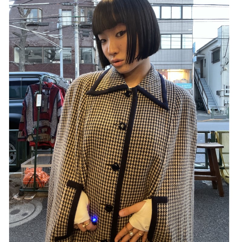 USED] 千鳥格子ケープコート | garden730