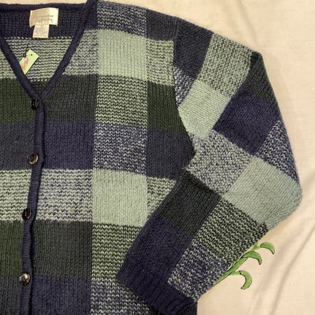 [USED] CHECK KNIT CARDIGAN♡