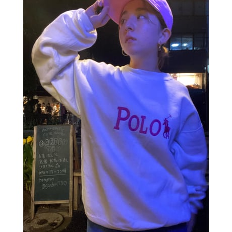 [USED] POLO  WHT/PINK スウェット