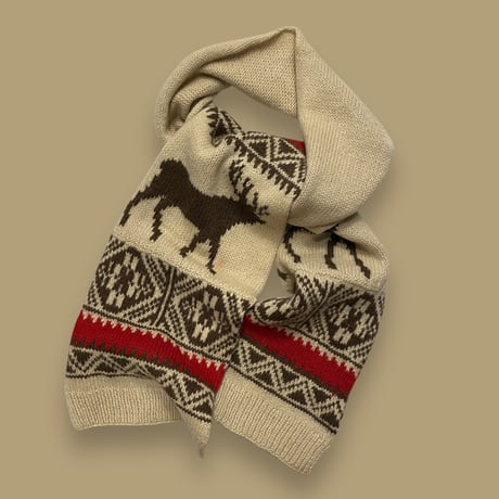 [USED] Ralph Lauren トナカイ柄ニットマフラー