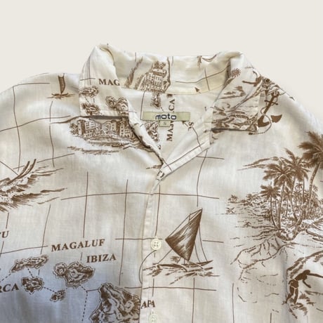 [USED] 地図柄 ガーゼSHIRTS