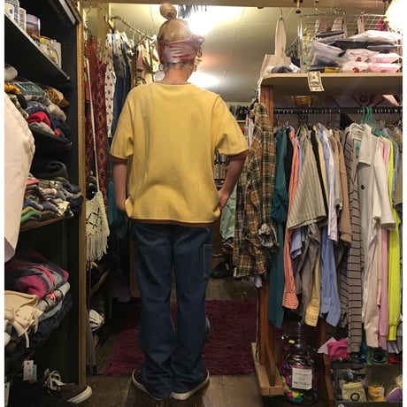 [USED]やさしい Yellow × Brown リンガーTee