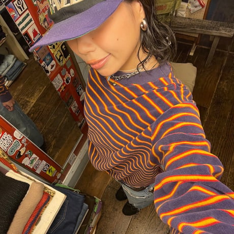 [USED] GOOD BORO ♡ パイル地ボーダーTOPS