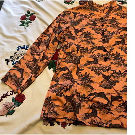 [USED] 珍しい〜カモ柄チャイナシャツ