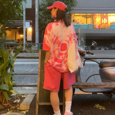 [USED] pink タイダイ BIG ポロシャツ