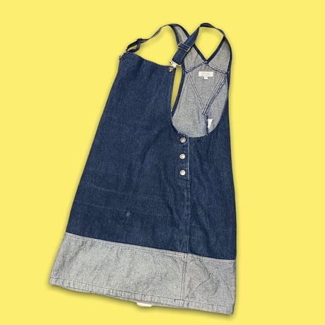 [USED] DENIM♡切り替えサロペットスカート