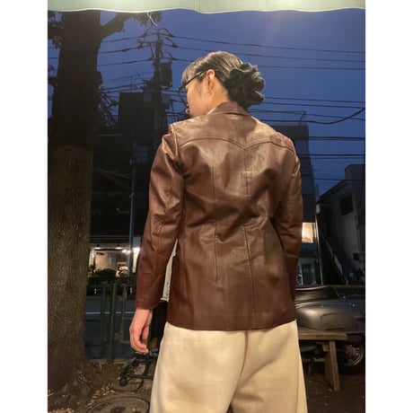 [USED］赤茶LEATHER JKT