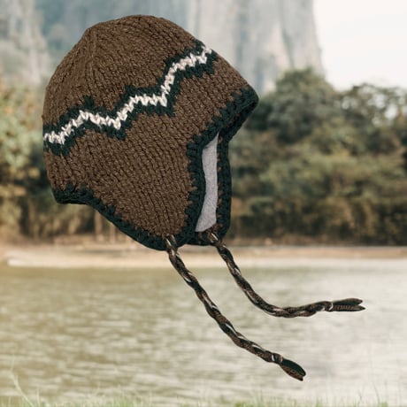 [USED] WOOL x フリース リバースブル　耳あてニット帽