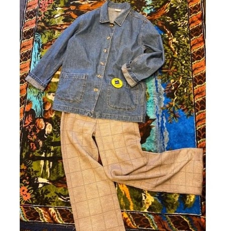 [USED] ブラウンチェックPOLY PANTS