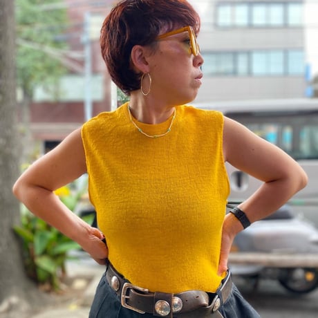 [USED] ノースリーブ リブ ニット 💛
