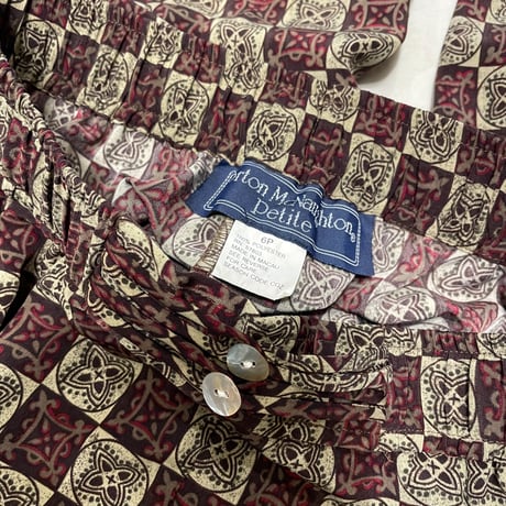 [USED] いい柄 POLY タックパンツ/made in MACAU.