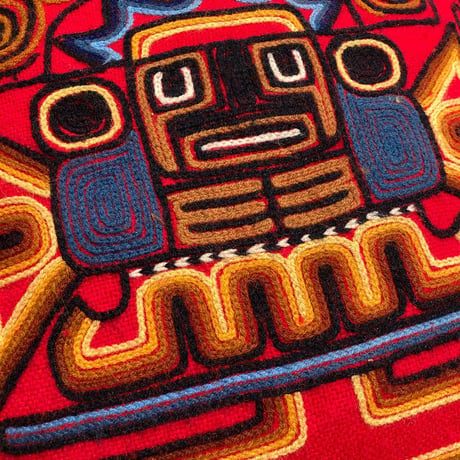 [USED] ニット刺繍 クッションカバー