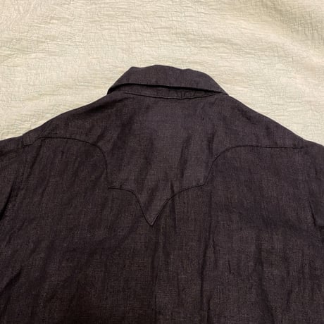 [USED] "Rockmount" リネンウエスタンシャツ(BLACK)