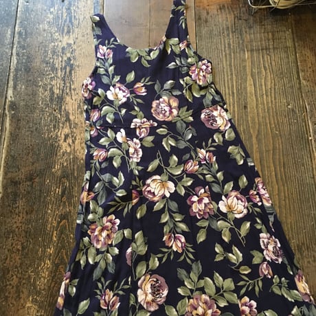 [USED] ノースリーブ花柄レーヨンワンピース