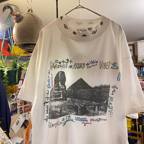 [USED]  モックネックのエジプトグラフィック Tee