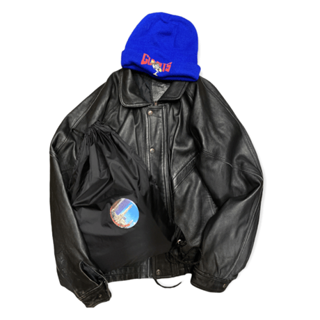 [USED] ブラックレザーデザインJKT