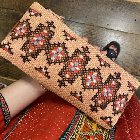 [USED] vintage 麻クラッチBAG