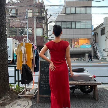 [USED] Linen x Rayon Red one-piece❤️