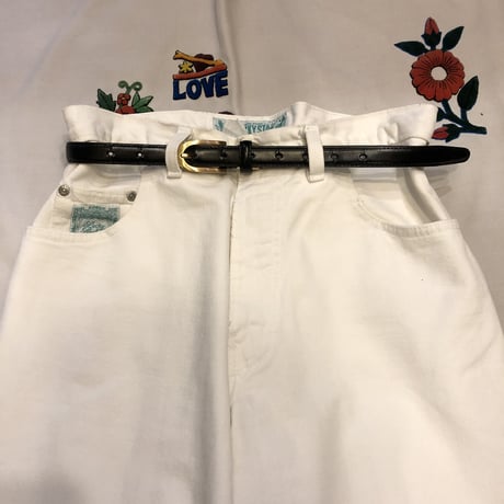 [USED] Euro  80's WHITE DENIM BANANA PANTS