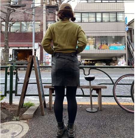 [USED] 切りぱなしレザースカート