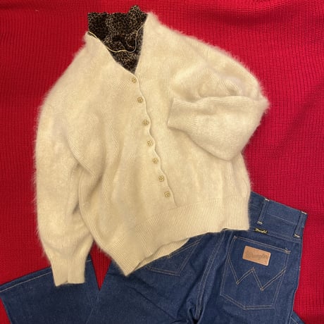 [USED] カーディガン風アンゴラニット🤍