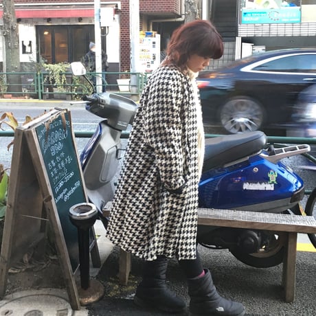 [USED]千鳥格子 ガウンコート