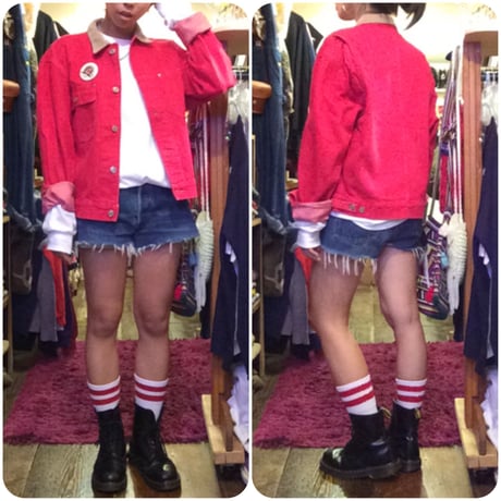 [USED] 90's  Ralph Lauren DENIM JKT RED!!!!