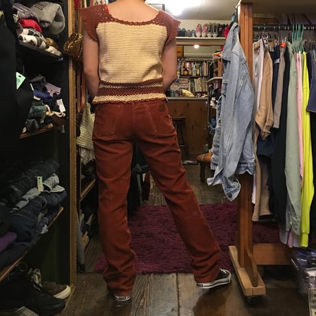 [USED] High-waist オレンジコーデュロイPANTS