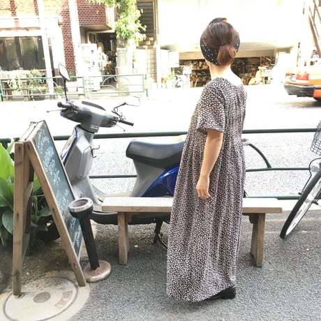 [USED] 小花柄 インド綿 ロングワンピース