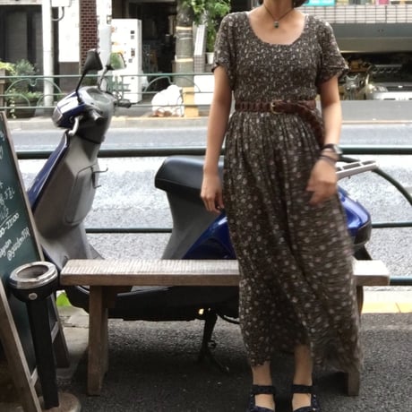 [USED] 小花柄 レーヨンワンピース