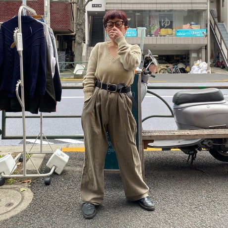 [USED] RalphLauren千鳥柄 loose 2タックパンツ