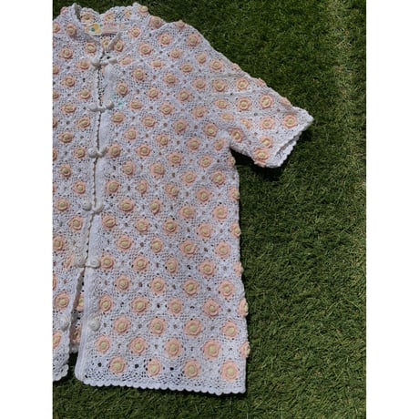 [USED] 鍵編み CHINA カーディガン