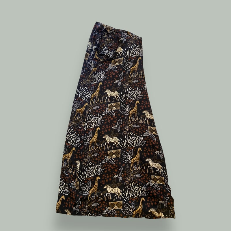 【完売品】フィフィーユ サファリ柄 ロングワンピース リゾート 旅行 フランス製 USED] サファリ柄ロングワンピース 🦒 | garden730